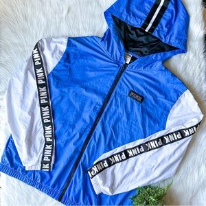 Victoria’s Secret Pink Blue Colorblock Windbreaker Anorak Windbreaker Jacket M/L